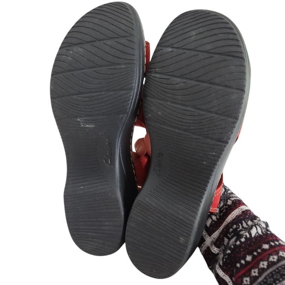 CLARKS womens Comfrot Walking Sandals Merliah Style Flat Sandals Wedge 7 1/2 W - Picture 9 of 12